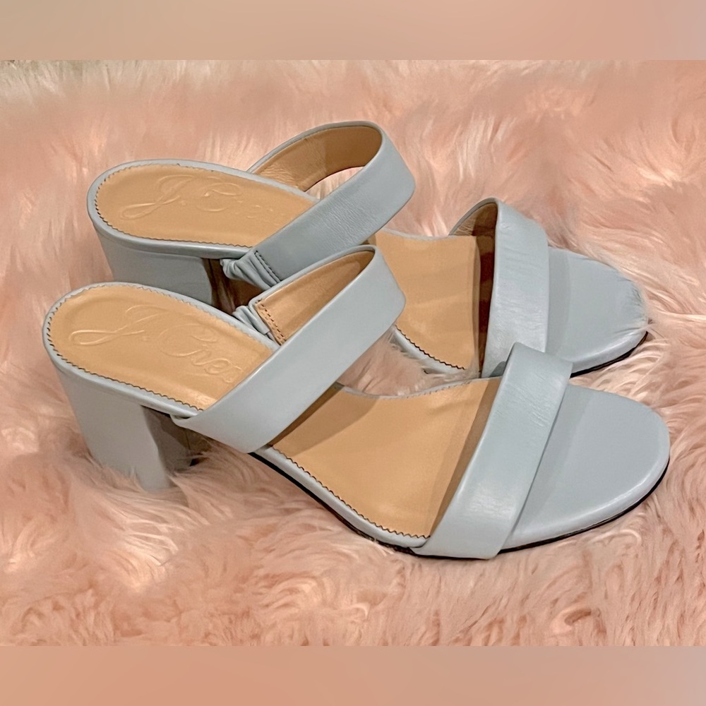 J. Crew double strap clunky baby blue heel. Size 9.5. NEW without box!